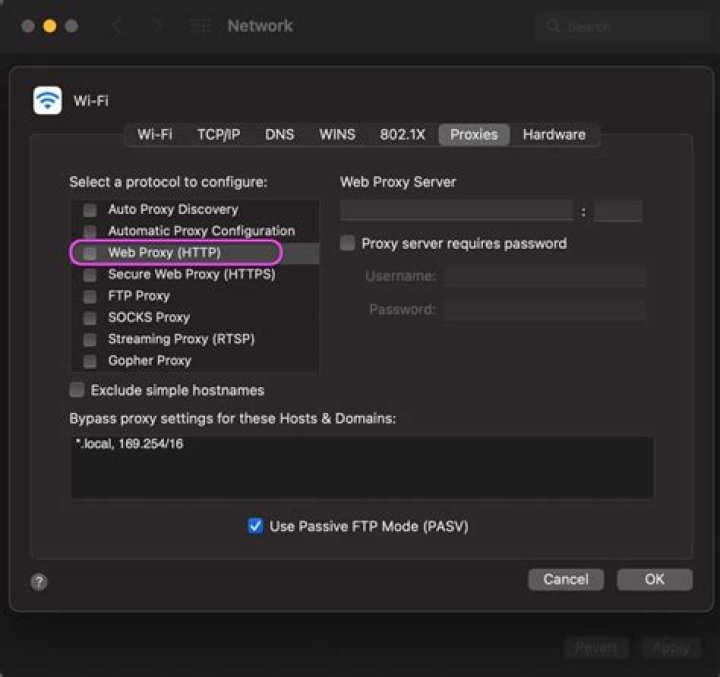 How do I set HTTP proxy on Mac?
