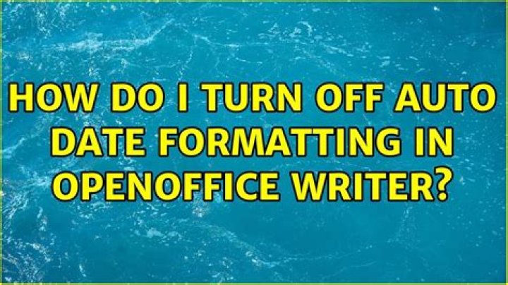 How do I turn off auto formatting in OpenOffice?