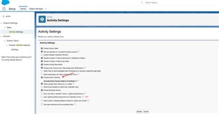 How do I turn on email tracking in Salesforce?