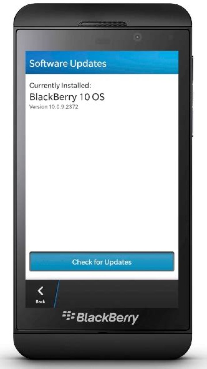 How do I update my BlackBerry Z10 software?