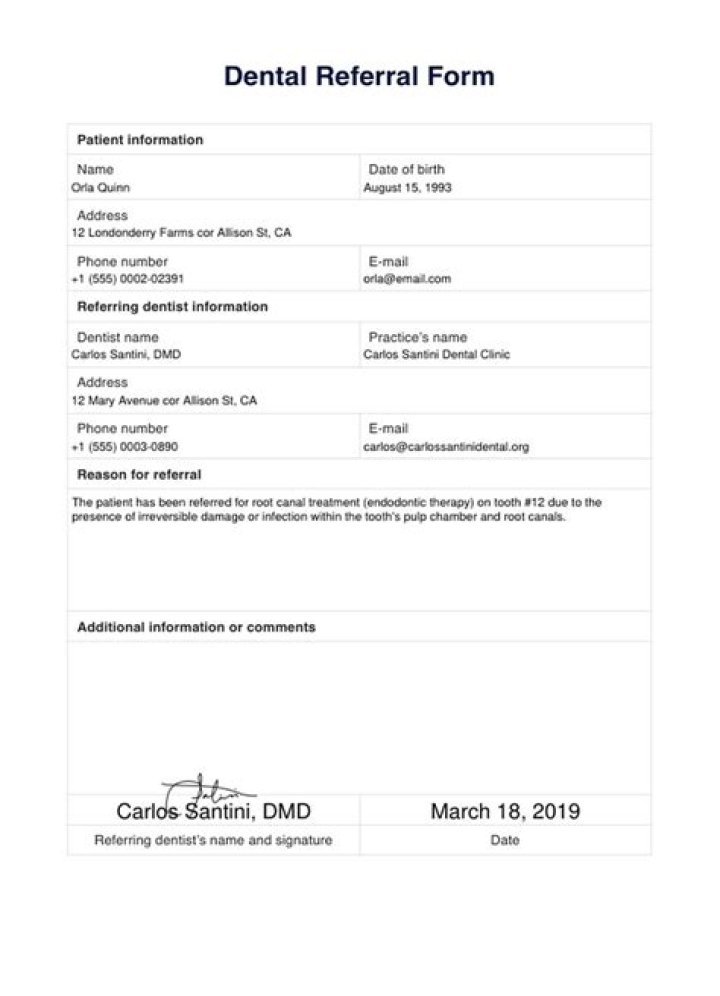 How do I write a dental referral letter?