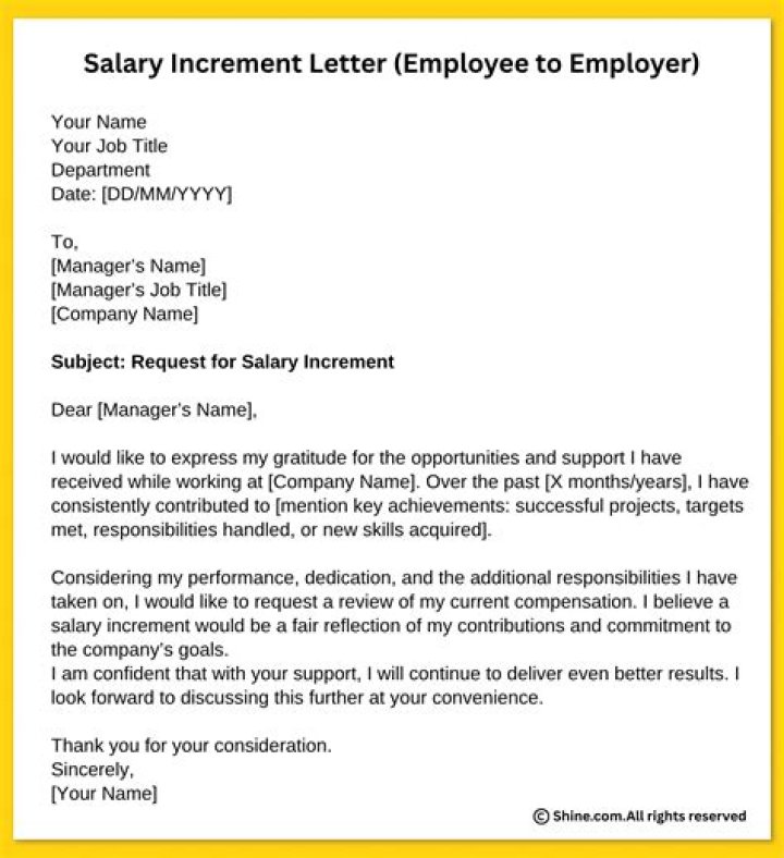 How do I write a letter requesting salary increment?