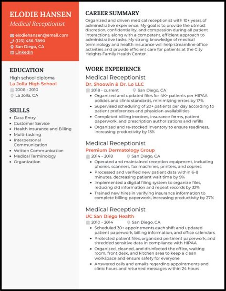 How do I write a medical receptionist resume?