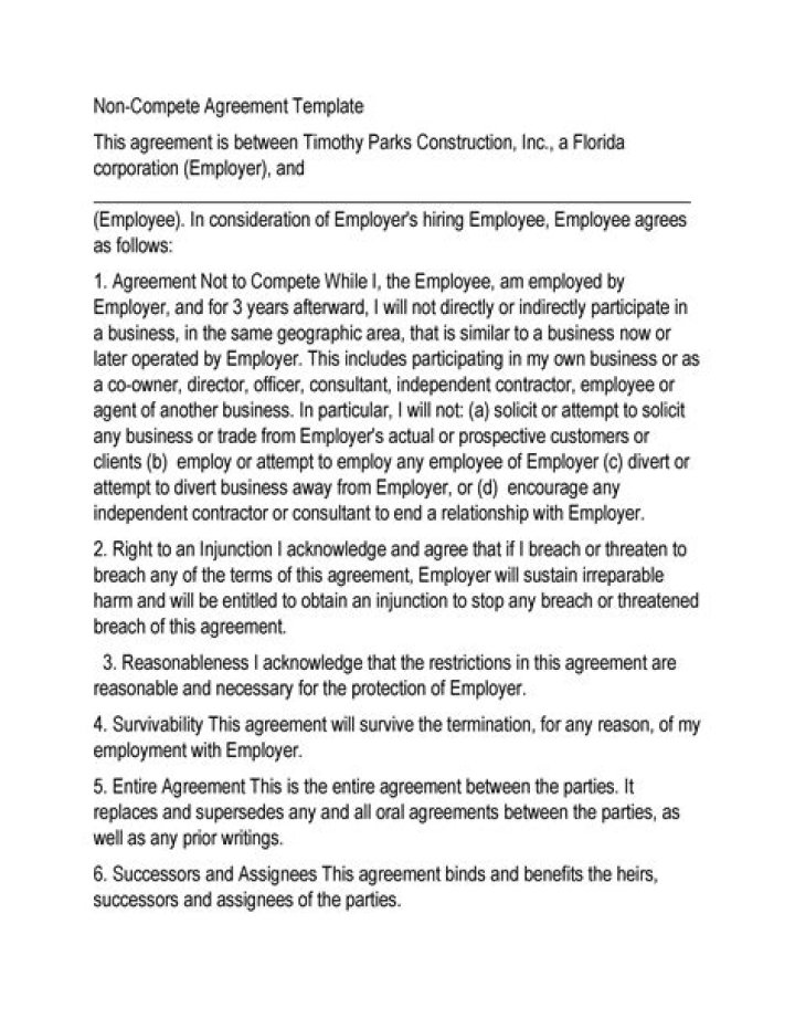 How do I write a non-compete agreement?