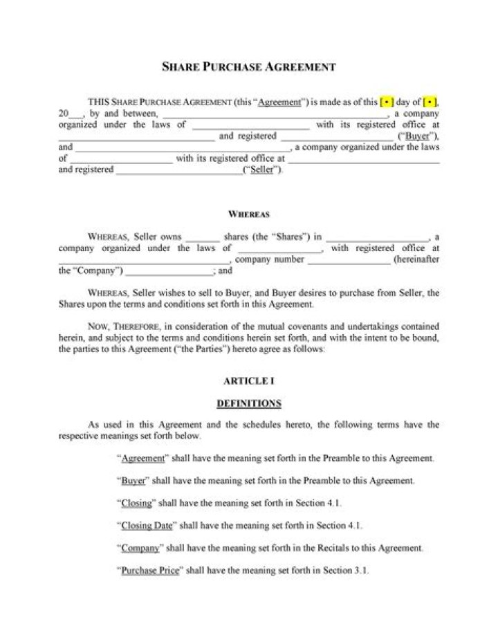 How do I write a purchase and sale agreement?