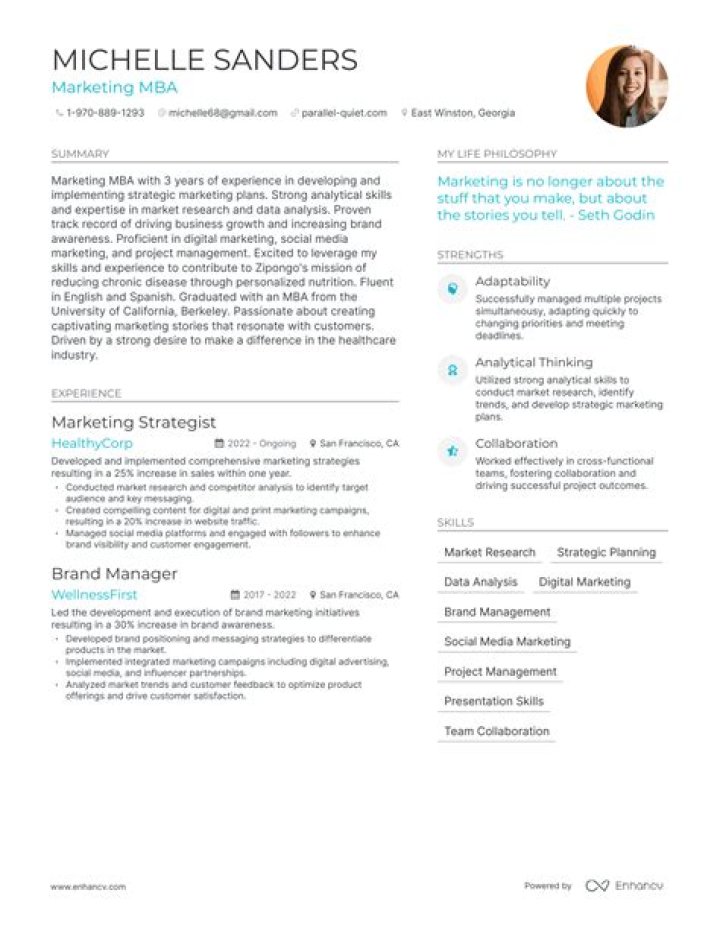 How do I write a resume for MBA marketing?