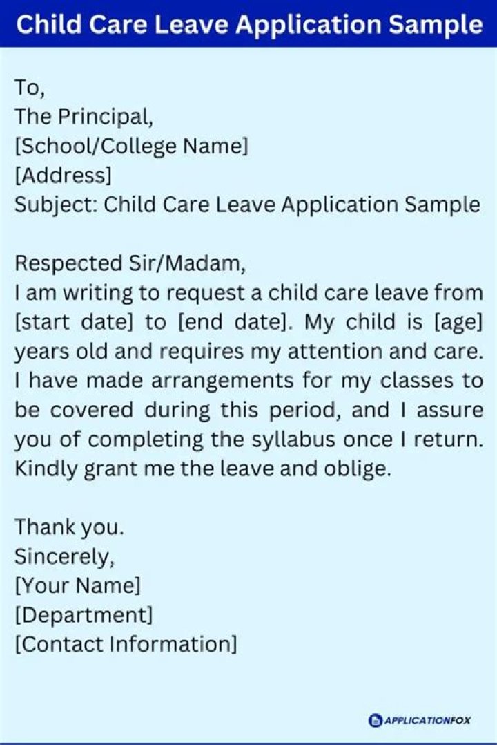 How do I write an application letter for child care?