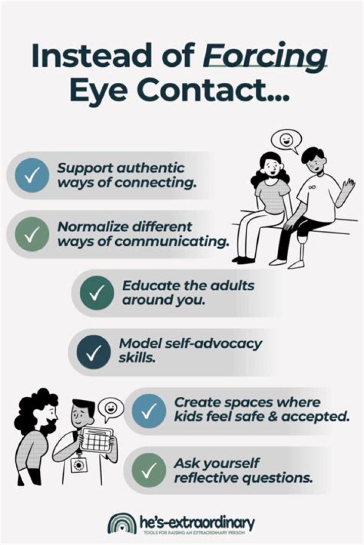 How do teenagers teach eye contact?