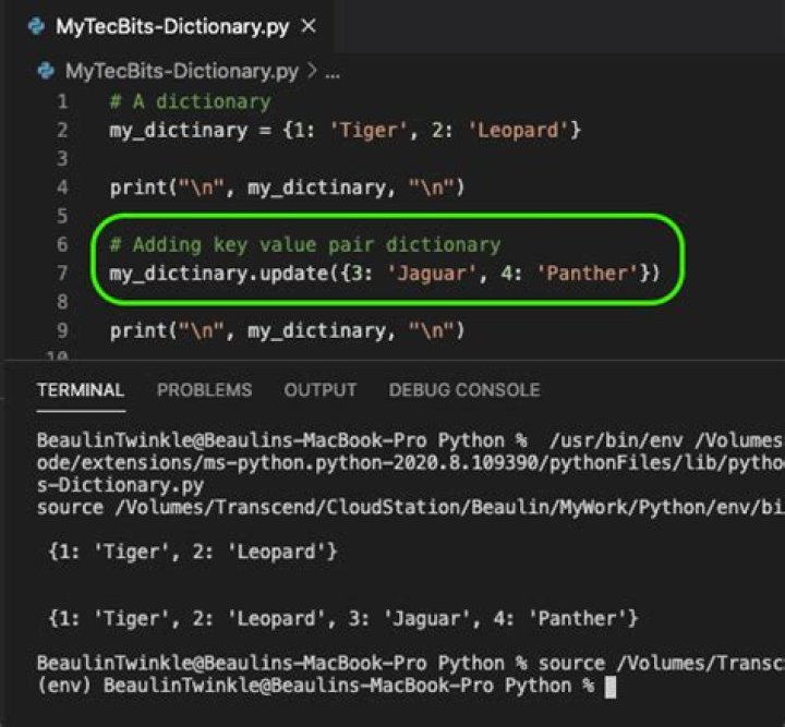How do you add a key-value pair to a dictionary?