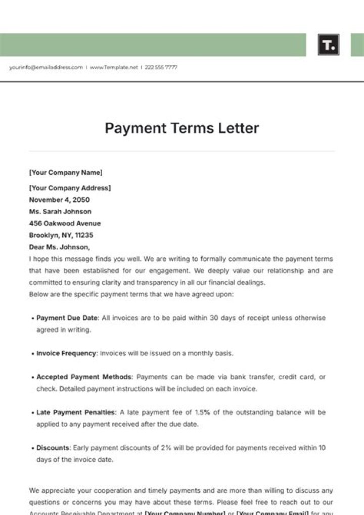 How do you ask for payment terms?