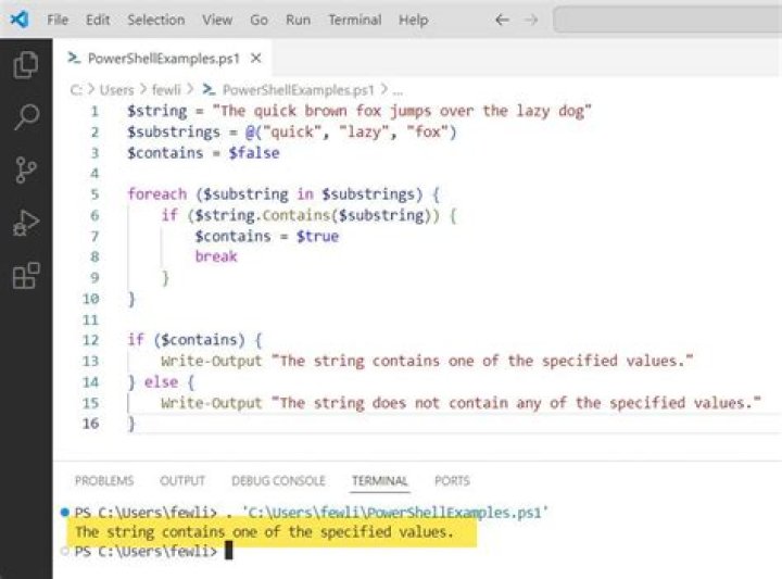 How do you check if a string contains a word in shell script?