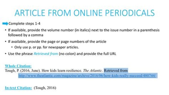 How do you cite an online periodical?
