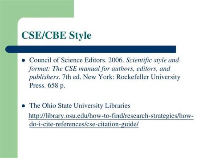 How do you cite CBE format?