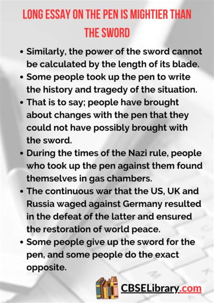 How do you explain pen is mightier than the sword?