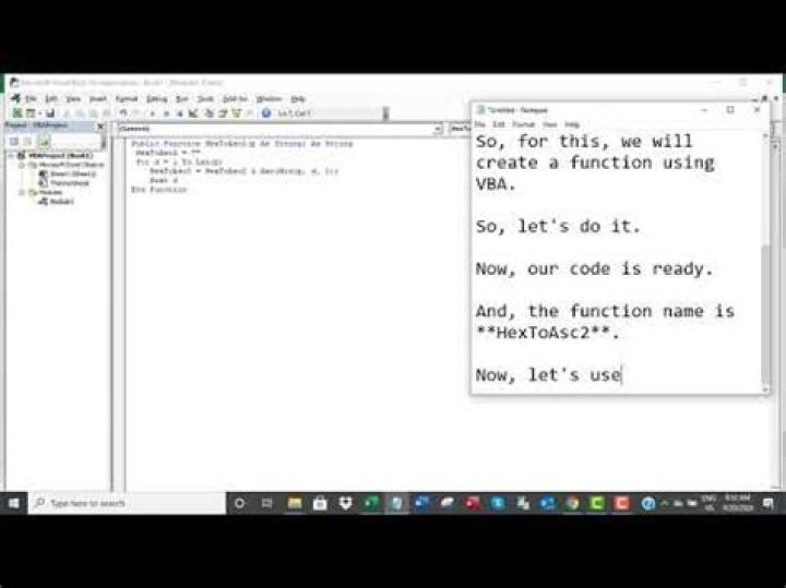 How do you find hex characters in Excel?