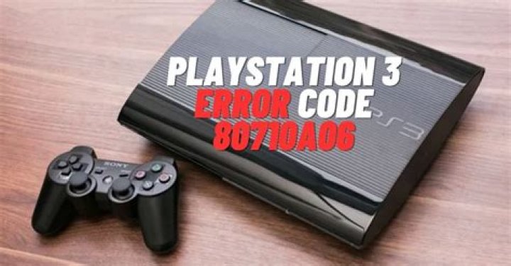 How do you fix error 80710a06 on PS3?