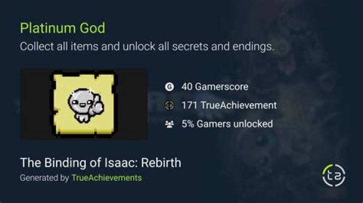 How do you get Platinum God in binding of Isaac Rebirth?
