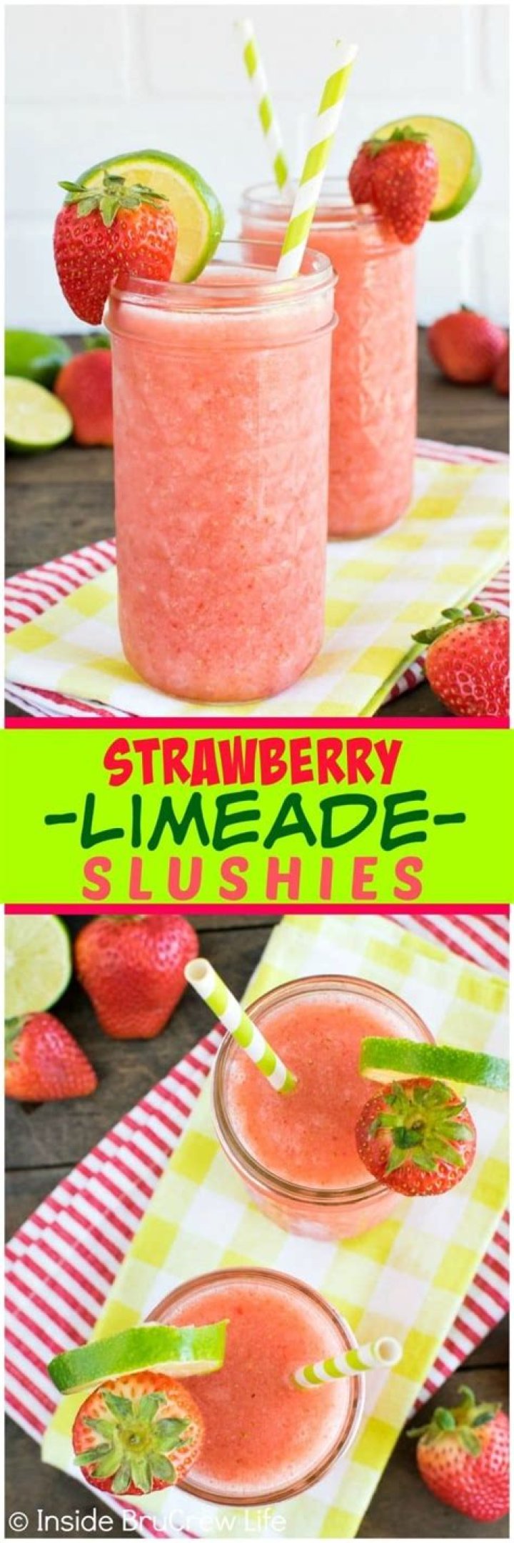How do you make a strawberry limeade slushie?
