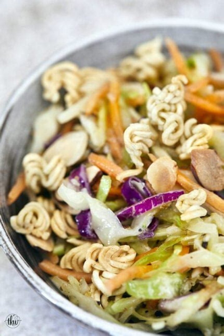 How do you make Asian salad with ramen noodles?
