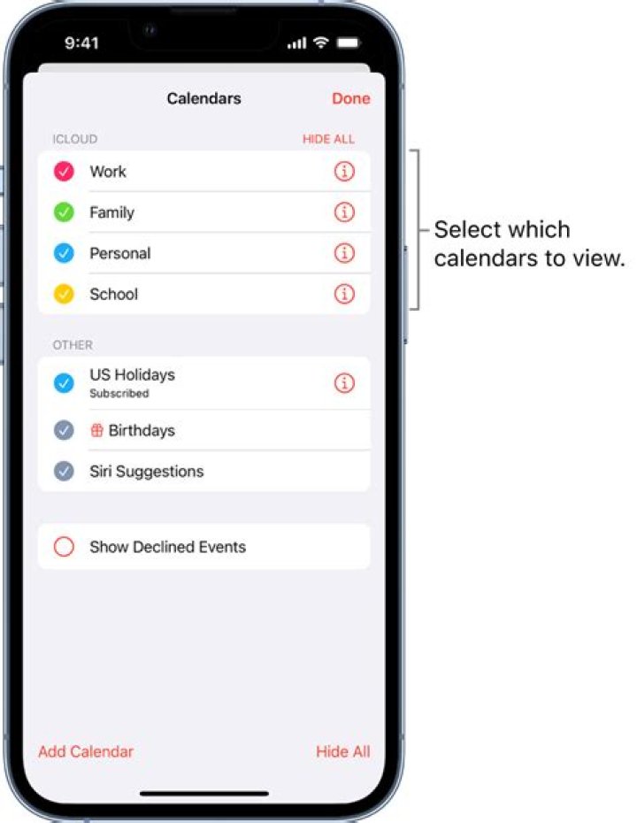 How do you manage calendars on iPhone?