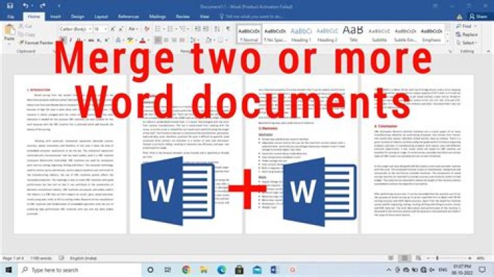 How do you merge lists in Word?