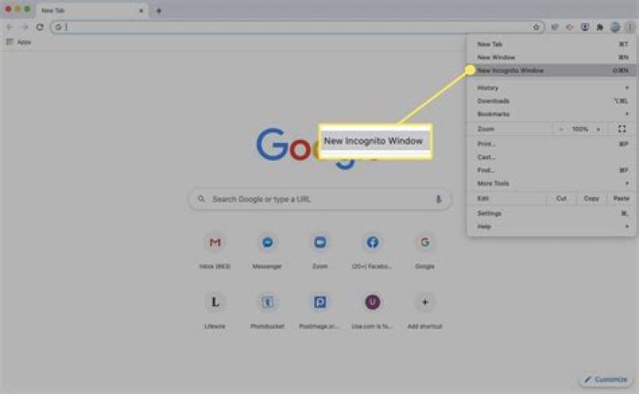 How do you open a new link in incognito mode?