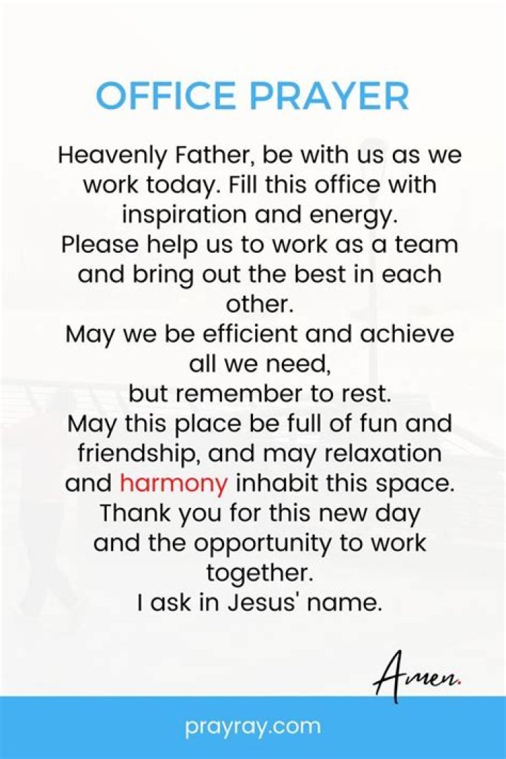 How do you pray at a work meeting?