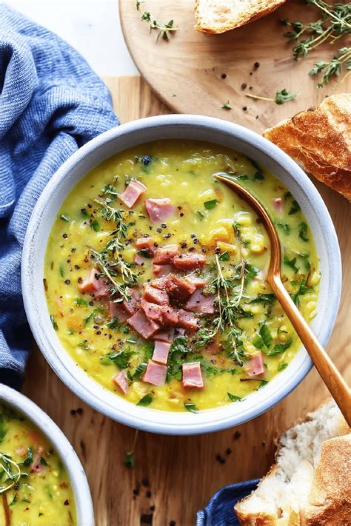 How do you thicken split pea and ham soup?