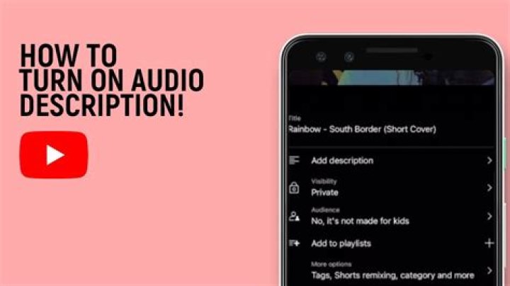 How do you turn on audio description on YouTube?