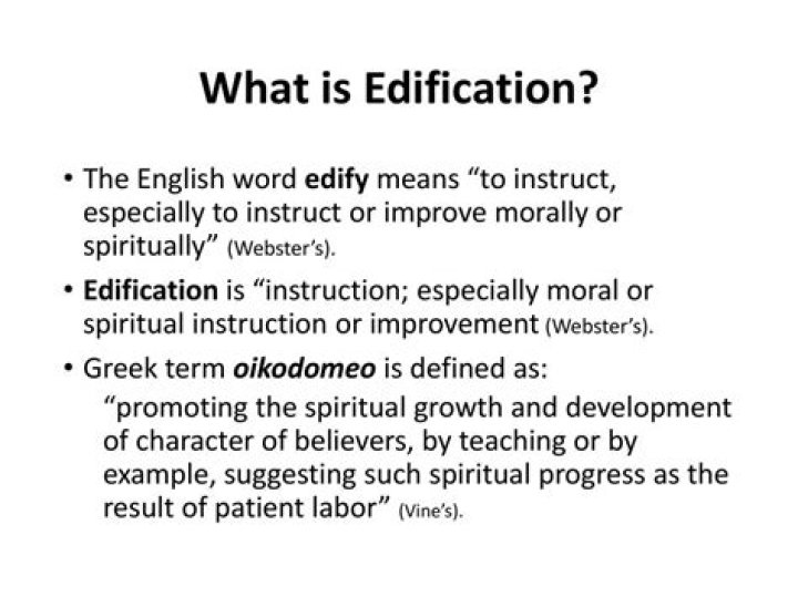 How do you use the word edification?