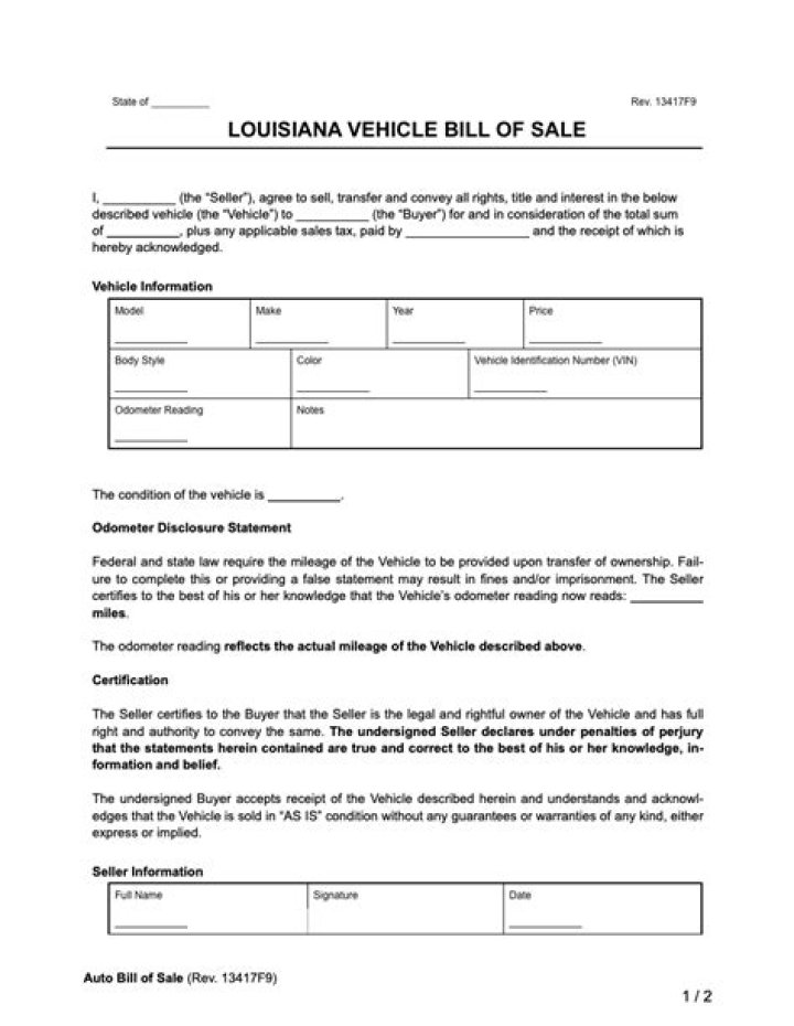 How do you write a Bill of Sale for a ATV?