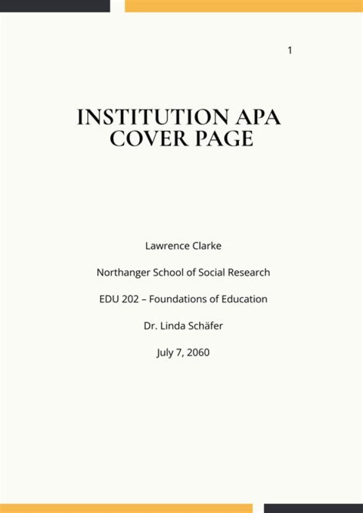 How do you write a cover page for a research paper?