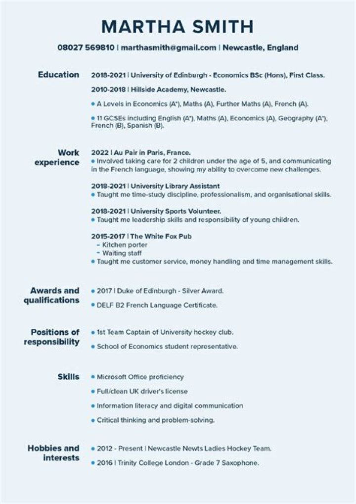How do you write a CV if you are a student?