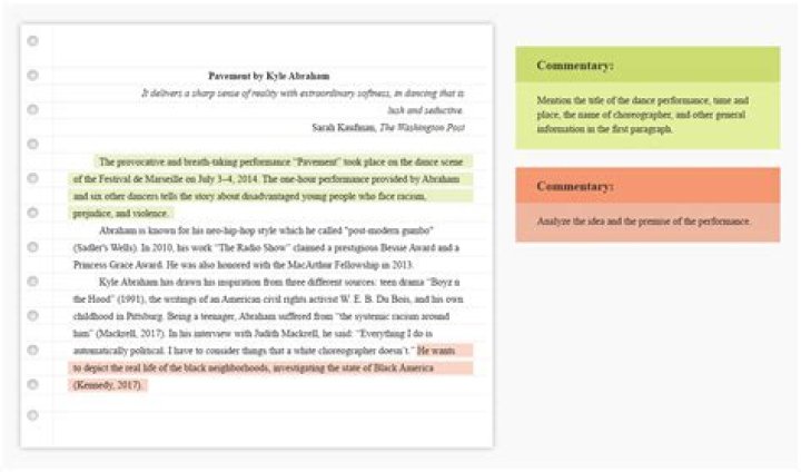 How do you write a dance critique?