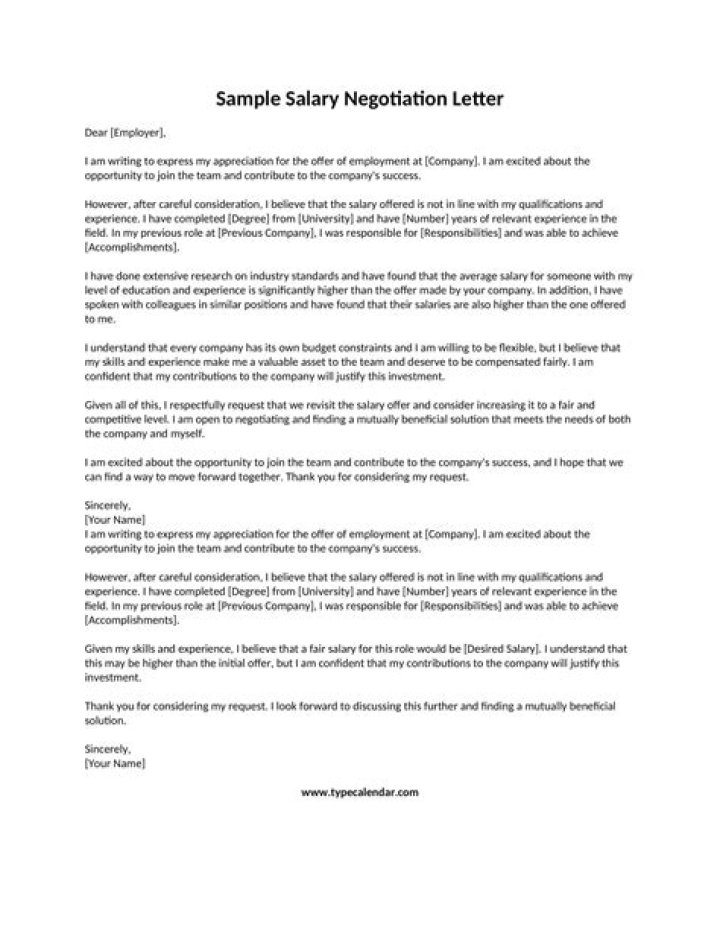 How do you write a letter of salary negotiation?