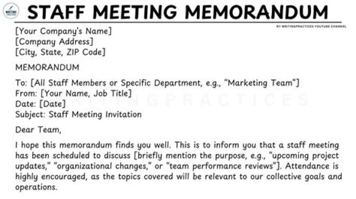 How do you write a memo informing staff?