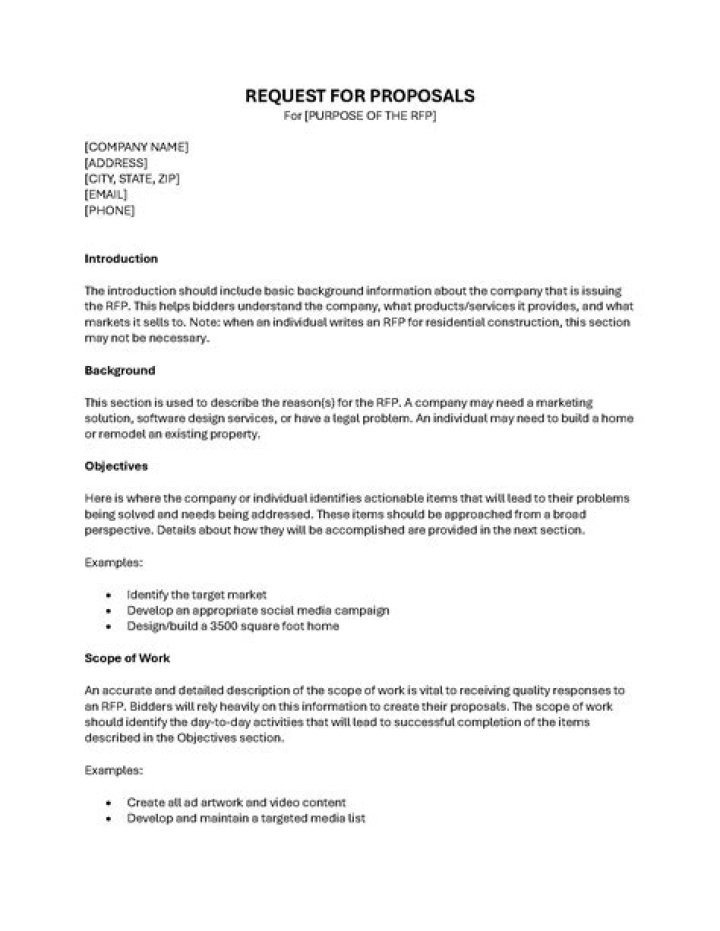 How do you write a RFP request for proposal?