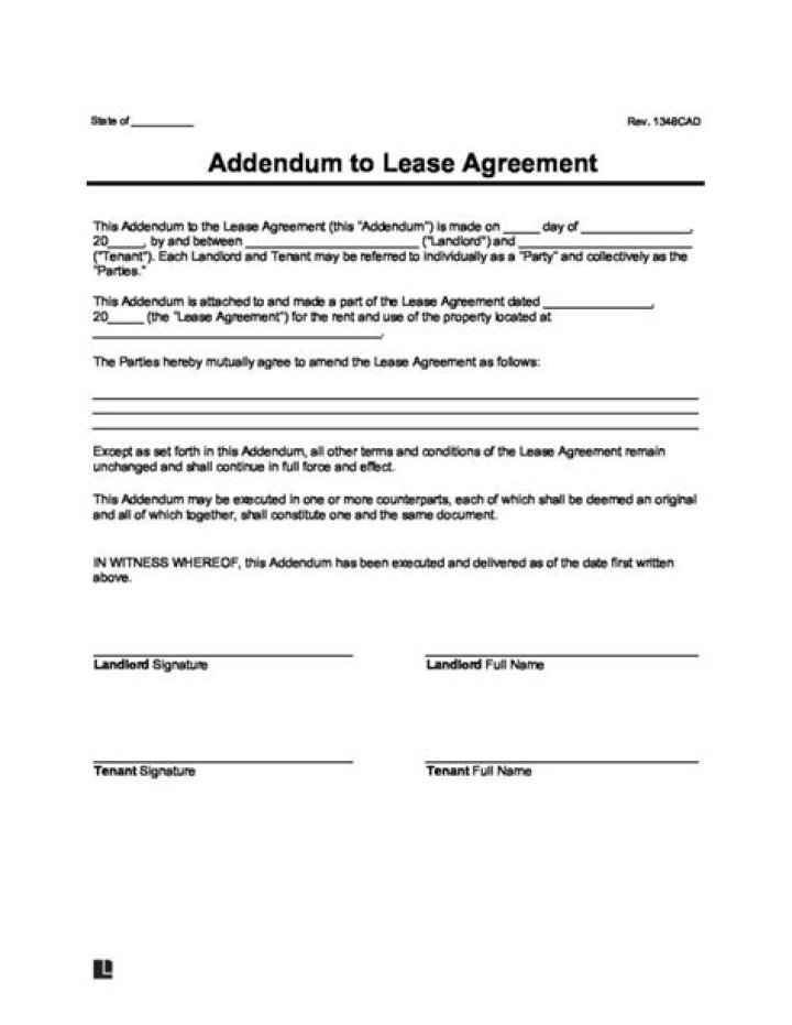 How do you write an addendum to a lease?