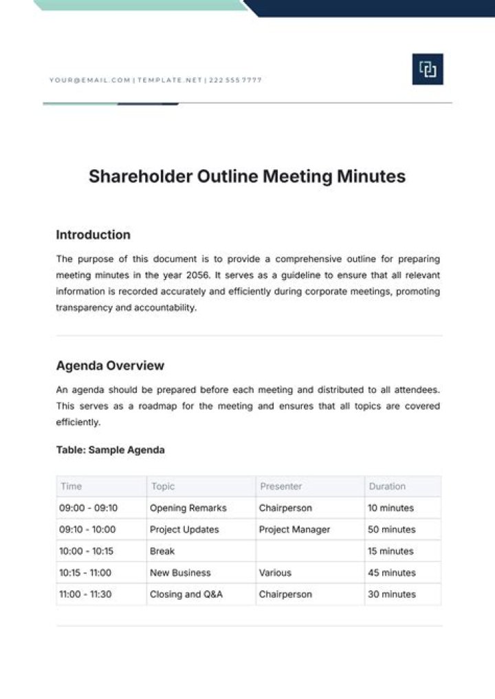 How do you write shareholder meeting minutes?