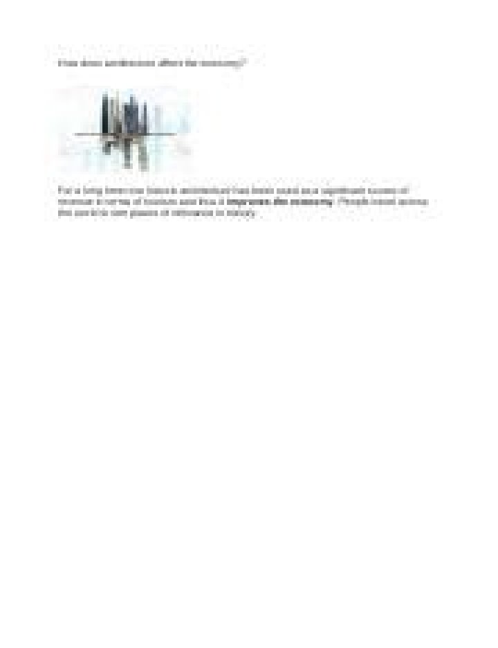 How does architecture affect the economy?