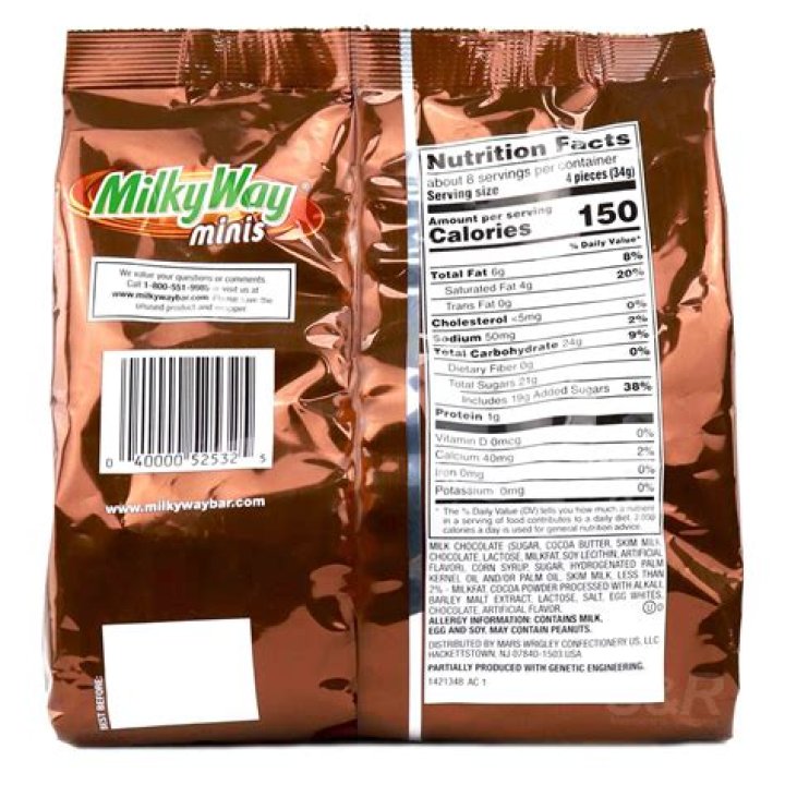 How many calories are in a mini size Milky Way?