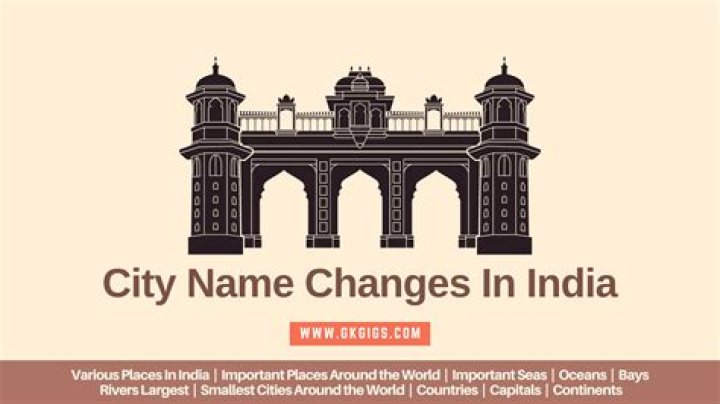 How many cities name changed in India?