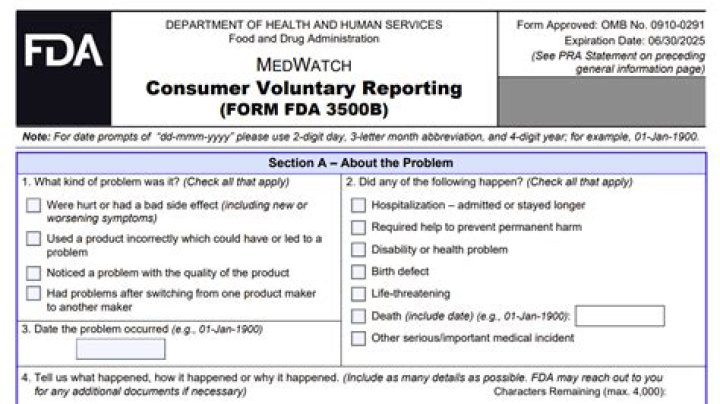 How many days must a FDA mandatory reporting form 3500A be submitted to the FDA?