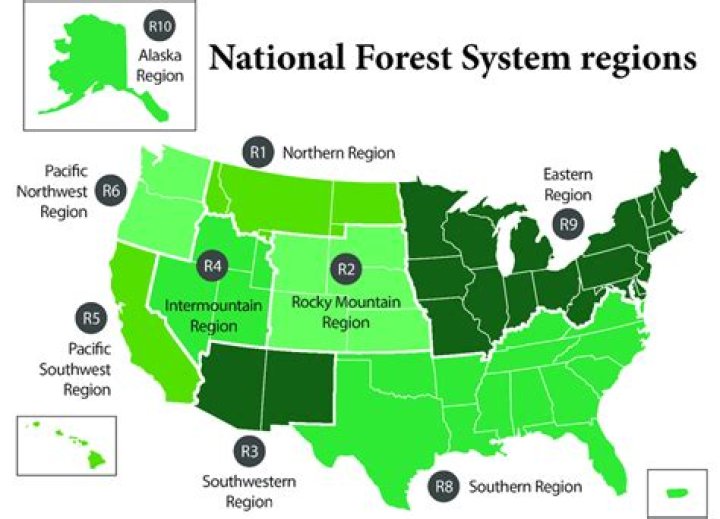 How many national forests are in Region 5?
