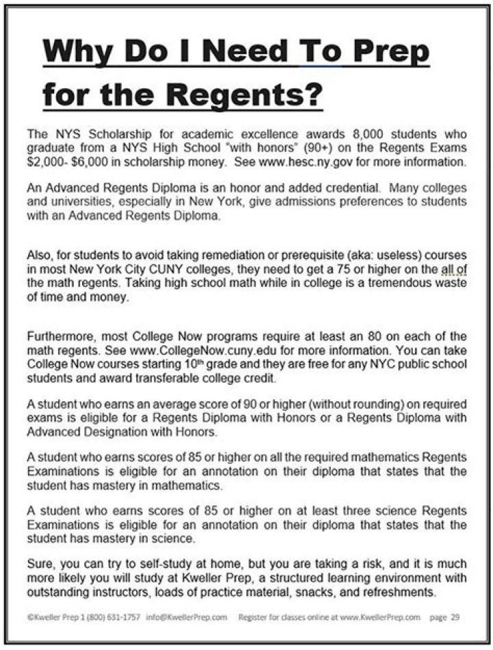 How many NYS Regents exams are there?