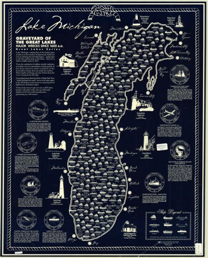 How many shipwrecks have been in Lake Michigan?