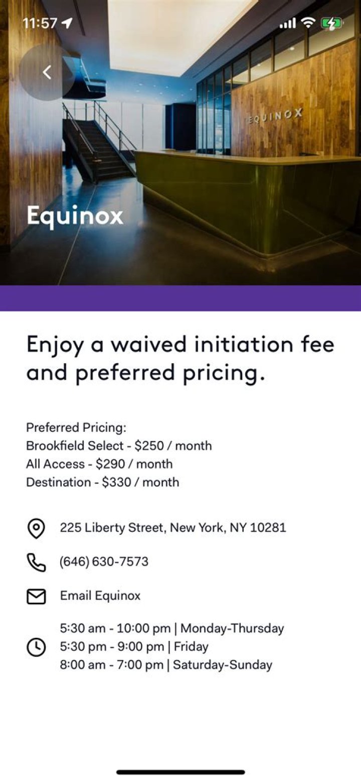 How much is Equinox membership SF?