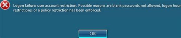 How to fix logon failure user account restriction?