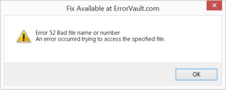 How to fix runtime error 52 Bad file name or number?