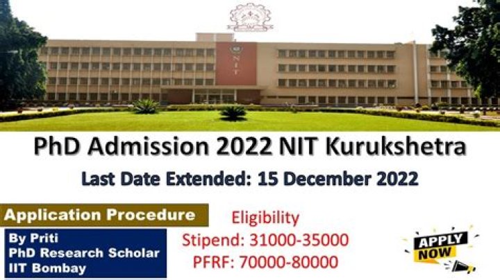 How to get admission in PhD in NIT Kurukshetra?